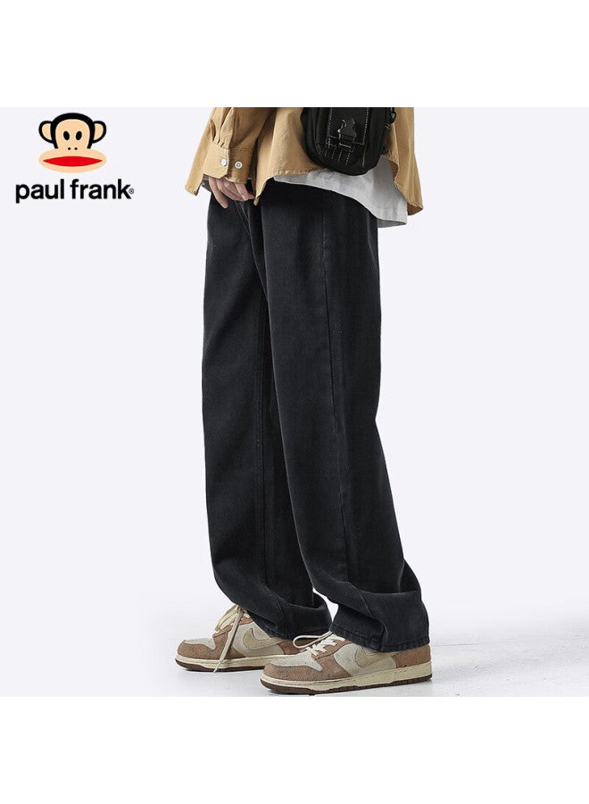 Paul Frank Men's Denim Jeans Summer American Vintage Yellow Mud Dye High Street Casual Pants Black L - Image 2