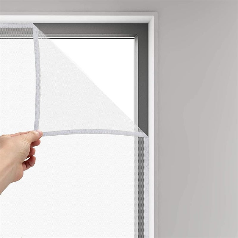 ELECDON DIY Self-adhesive Window Screen, Netting with Hook Sticky Tape and Cleaning Brush, Upgrade Encryption Removable Bug and Mosquito Mosquito Net for Windows, Adjustable Fits Any Size (1.5M x 2M, White) - Image 2