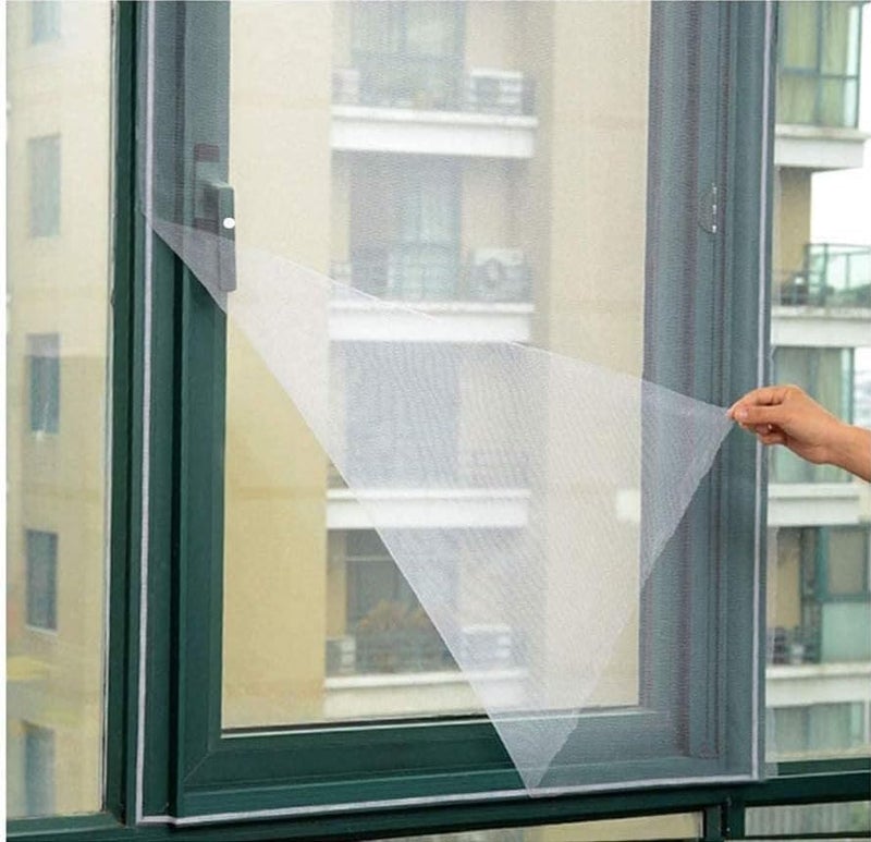 ELECDON DIY Self-adhesive Window Screen, Netting with Hook Sticky Tape and Cleaning Brush, Upgrade Encryption Removable Bug and Mosquito Mosquito Net for Windows, Adjustable Fits Any Size (1.5M x 2M, White) - Image 3