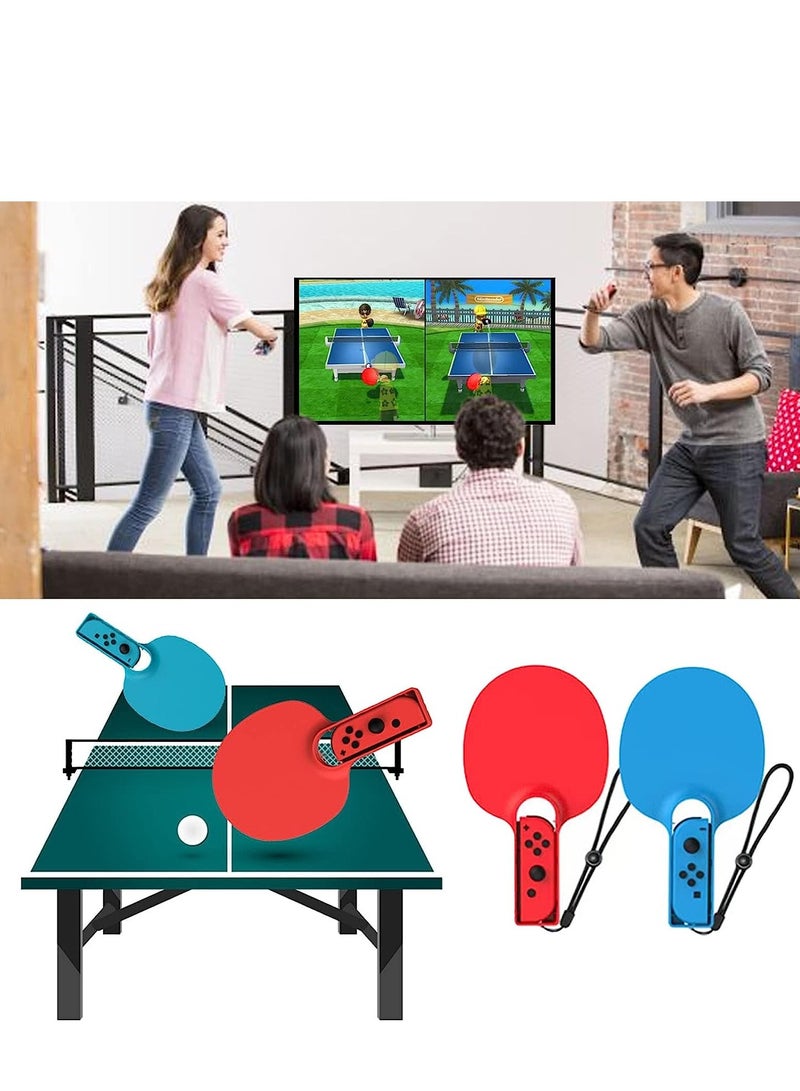 SYOSI Switch Sports Accessories Bundle 11 in 1 Family Kit for Nintendo Games: 2 Table Tennis Rackets Boxing Straps Play Gun Paddles Kendo - Image 3