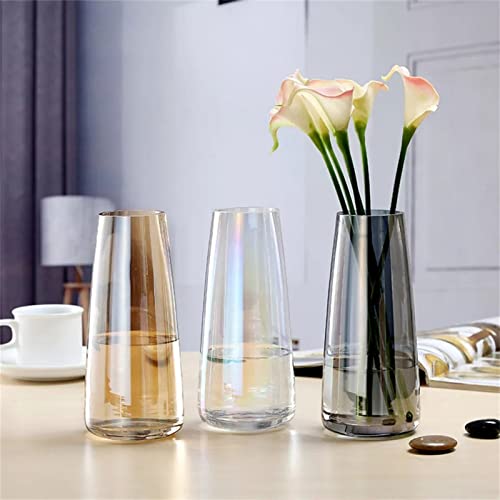 The Purple Tree Tapered Glass Vase For Home Decor Round Shape Center Table Bedroom Living Room And Office Decoration Pack Of 1 Smokey Grey Luster Glass Vase Decorative Vase Diwali Gift - Image 5