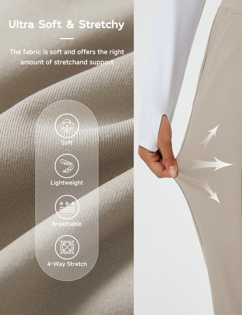 baleaf Womens Khaki Travel Pants Stretch Golf Pants with Pockets Petite Ankle Dressy Work Business Casual Slacks M - Image 4