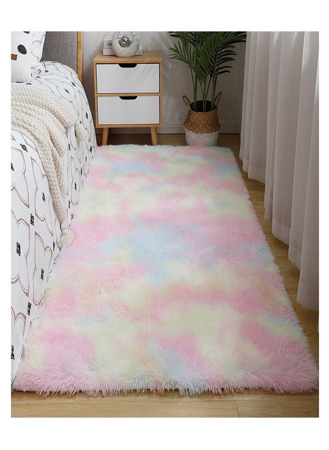ZCM-HAPPY Interior Decoration Luxurious Modern Furry Rug Fluffy Soft Bedroom Rug 80x160CM, Polyester, Rectangle  - Image 1