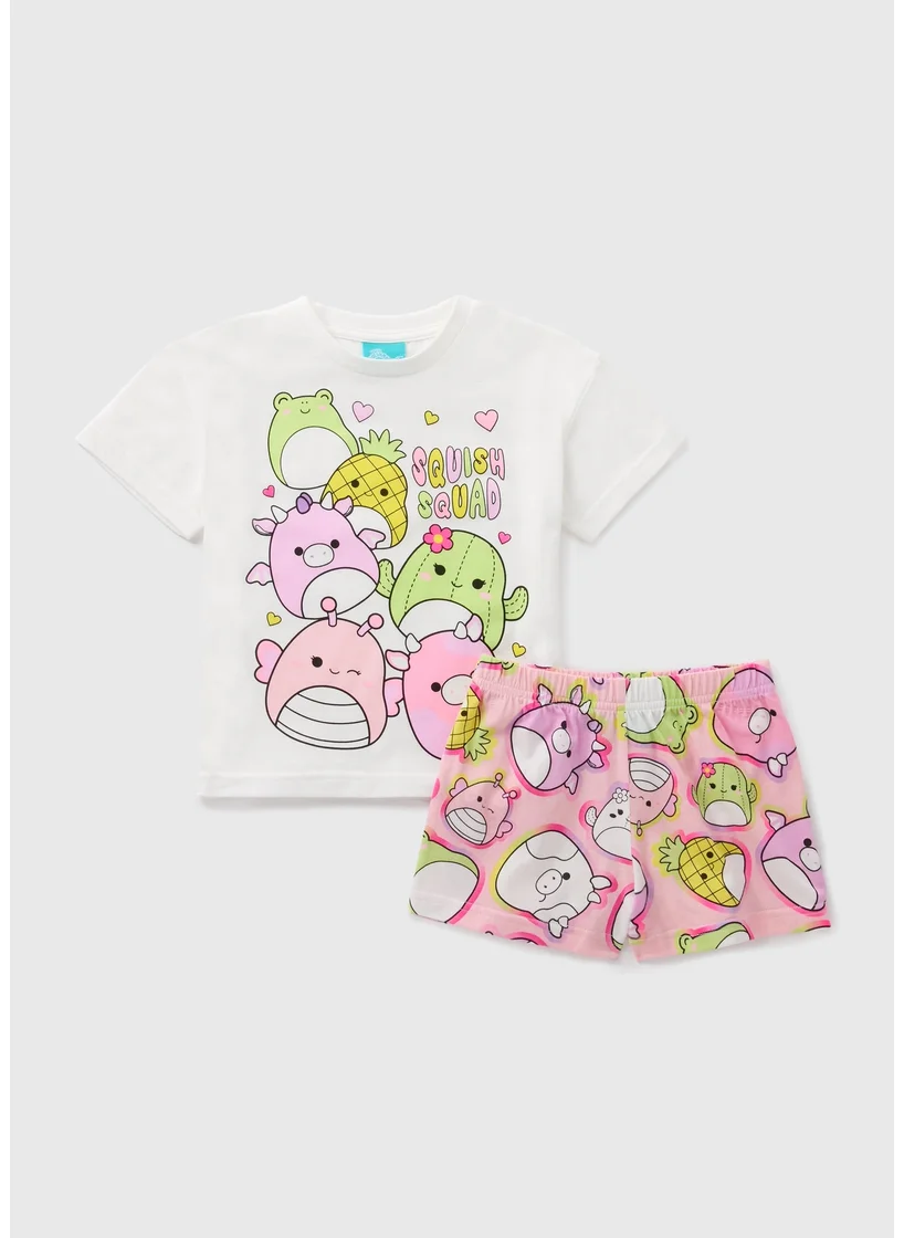 Matalan Squishmallows Kids Pink Squish Squad Shorts Pyjama Set