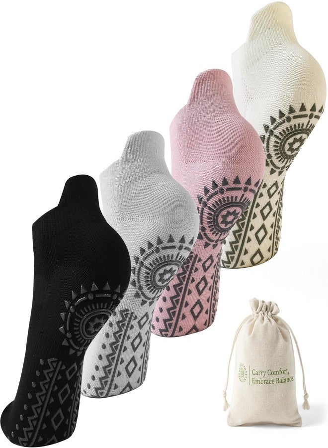 BISOUSOX Grip Socks Pilates Socks, Grippy Sock Woman Yoga Slipper Non Slip Ankle Sticky Sock Barre Ballet Hospital - Image 1