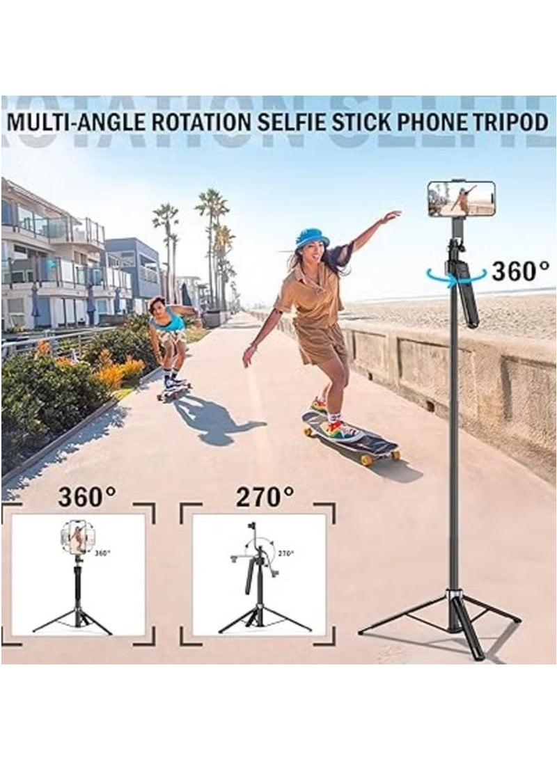 Selfie Tripod with Built-in Camera, Portable Tripod Stand for iPhone and Android, Foldable Selfie Stick with Camera, Adjustable Tripod for Photos and Videos, Lightweight Travel Tripod for Mobile Phones - Image 3