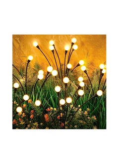 Solar Garden Light Solar lawn lights Garden lights LED wind firefly ground plug-in lights warm white 2pcs 16 lights  - Image 1