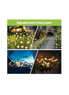 Solar Garden Light Solar lawn lights Garden lights LED wind firefly ground plug-in lights warm white 2pcs 16 lights  - Image 4
