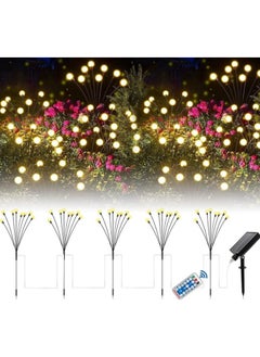 Solar Garden Light Solar lawn lights Garden lights LED wind firefly ground plug-in lights warm white 2pcs 16 lights  - Image 3