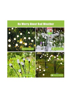 Solar Garden Light Solar lawn lights Garden lights LED wind firefly ground plug-in lights warm white 2pcs 16 lights  - Image 5