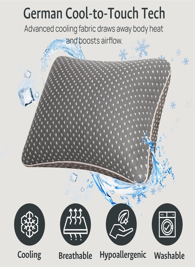 fulocean Small Cooling Memory Foam Travel Pillows for Airplanes, Compressible Camping Pillow, Adjustable Gel Shredded Foam Bed Pillow for Medium Firm Neck Knee Support, Ideal Sleeping,Car,Backpacking - Image 5