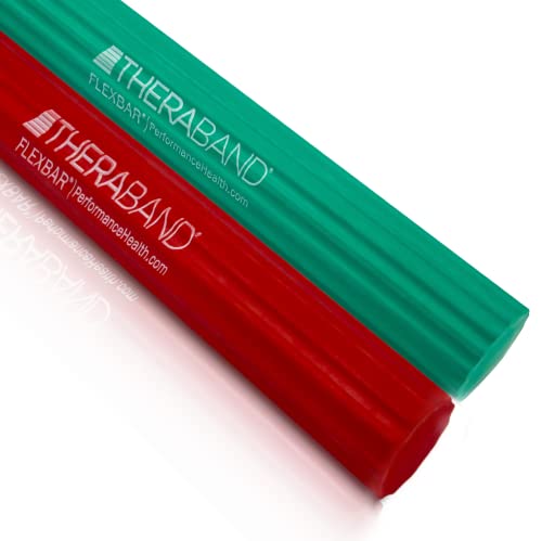 THERABAND FlexBar, 2 Pack, Red, Green, Therapy Twist Bar, Hand & Wrist Strength, Tennis & Golfer's Elbow, Tendonitis, Rehab Tool for Resistance Based Exercise, Grip Training and Pain Relief - Image 3