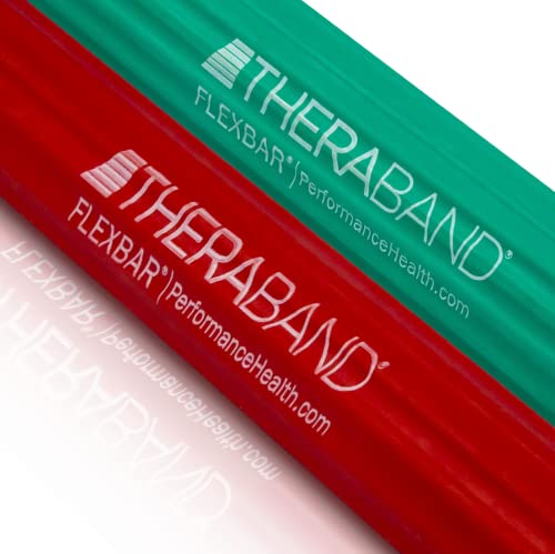 THERABAND FlexBar, 2 Pack, Red, Green, Therapy Twist Bar, Hand & Wrist Strength, Tennis & Golfer's Elbow, Tendonitis, Rehab Tool for Resistance Based Exercise, Grip Training and Pain Relief - Image 4