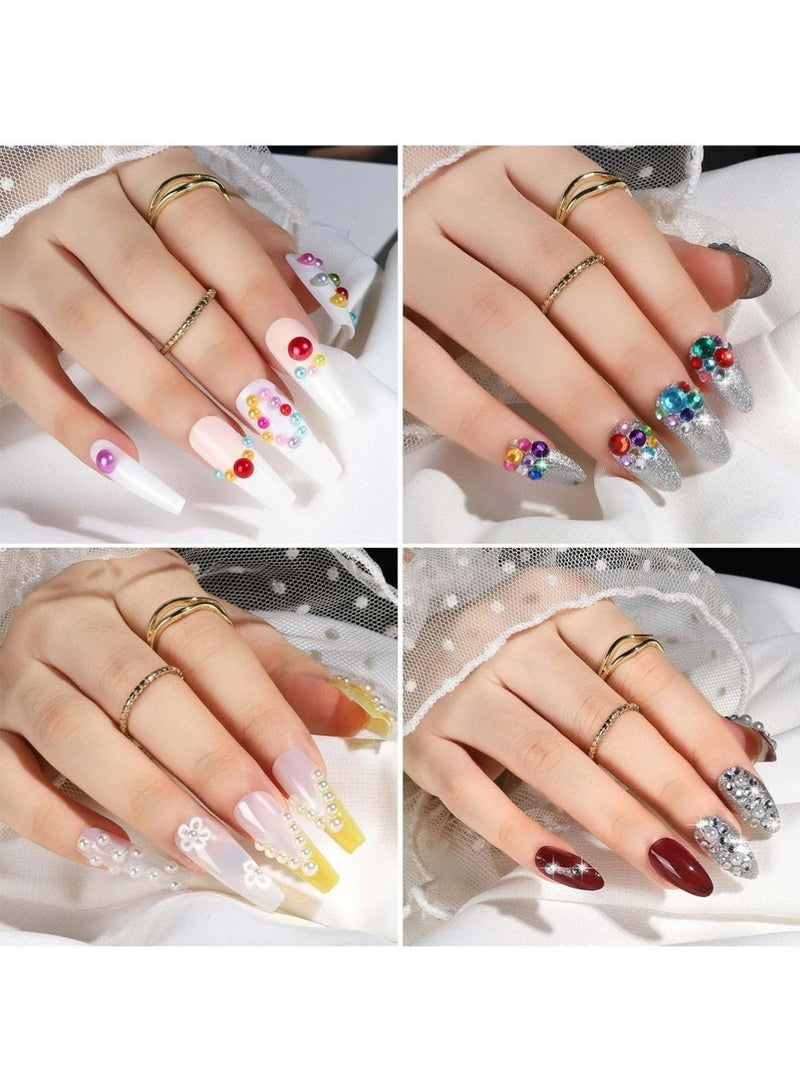YOUGE 1950 Pcs Self Adhesive Facial Gemstones And Pearls, Suitable For Makeup, Holiday Jewelry, Hair Gemstones, Rhinestone Stickers, Suitable For Facial, Eye, Cosmetic, Nail, Craft Diamond Sticker Sets, Multi-Color - Image 3