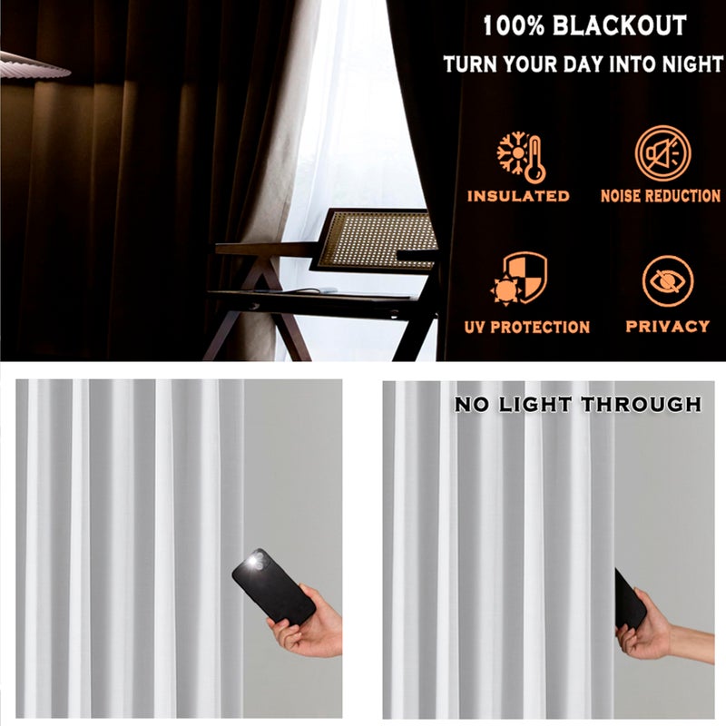Kayne Studio White Full Blackout Linen Textured Pinch Pleated Curtains 84 inch Long for Living Room Thermal Insulating Pinch Pleated Drapes for Traverse Rod and Track 40"" x 84"" 9 Pin Hooks 1 Panel - Image 3
