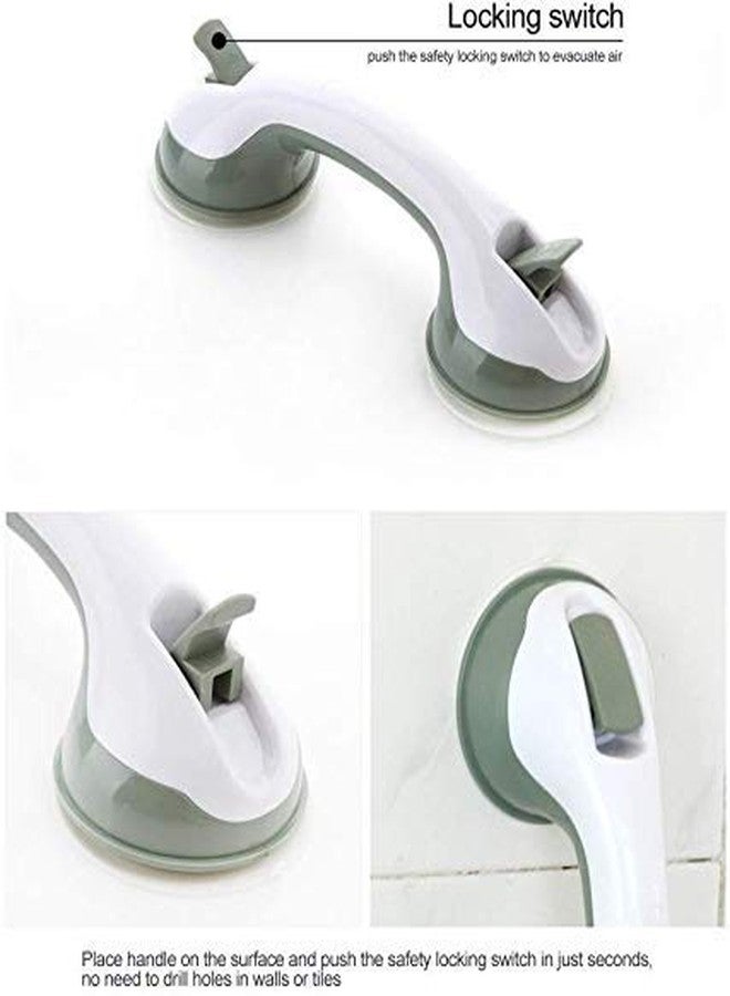 NOBILEA 1 Piece, Anti Slip Bathroom Handle Grab Bar Toilet Safety Helping Handle Support Vacuum Suction Cup Handrail Wall Mounted Sucker Grip Bar for Elderly, Kids (White) - Image 3