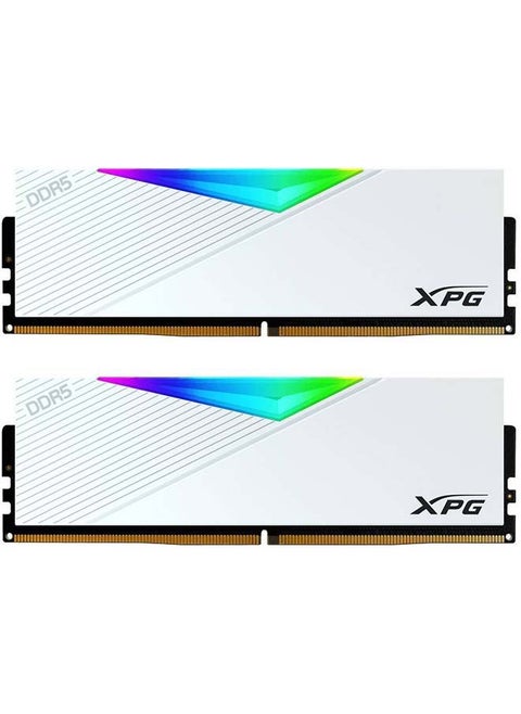 XPG Lancer RGB 64GB (2x 32GB) DDR5 Desktop Memory, 6000 MHz Memory Speed, CAS Latency 30, AMD Expo & Intel XMP 3.0 Ready, 1.35V Voltage, 288-Pin, White AX5U6000C3032G-DCLARWH