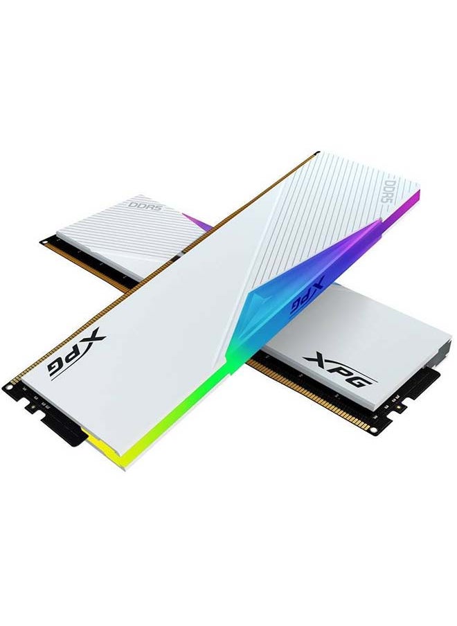 ADATA - XPG Lancer RGB 64GB (2x 32GB) DDR5 Desktop Memory, 6000 MHz Memory Speed, CAS Latency 30, AMD Expo & Intel XMP 3.0 Ready, 1.35V Voltage, 288-Pin, White AX5U6000C3032G-DCLARWH - Image 1
