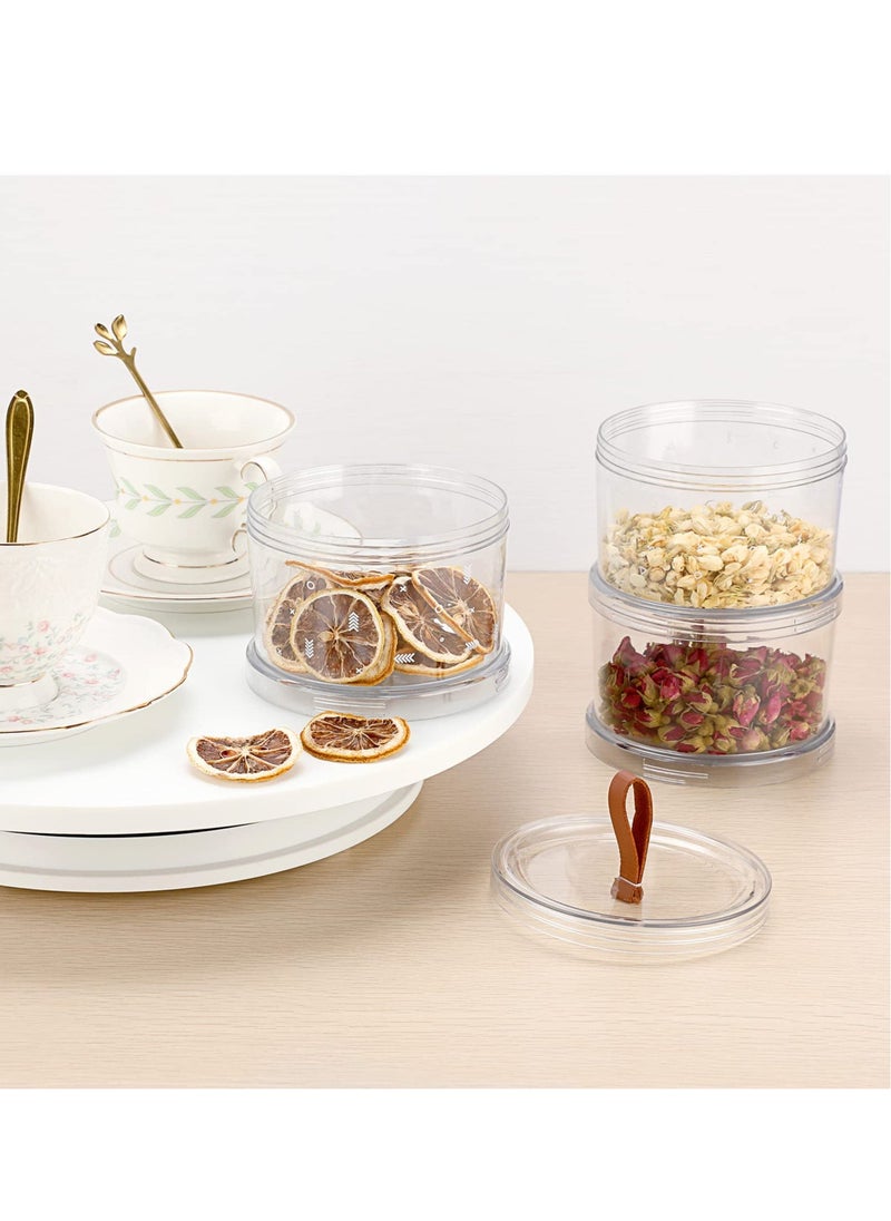 Generic - Decorative Round Storage Jars with Lids, 3 Tier Clear Stackable Snack Containers Candy Jar Bathroom Canister with Lid Candy Jar Biscuit Box Containers for Cookie, Dry Foods, Nuts, Coffee Bean - Image 1