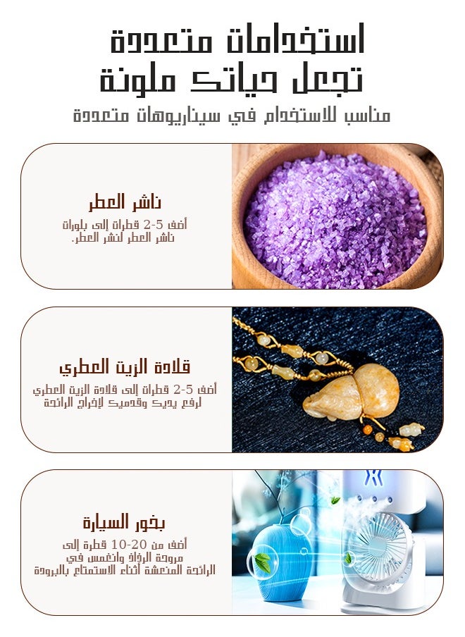 هانكي - زيت عطري، زيوت عطرية للفواحة، مجموعة من 6 خلطات مثالية للاستخدام المنزلي، زيوت عطرية للمرطبات والموزعات بروائح متنوعة. - Image 1