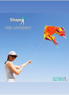 SHAPE UP Single line beach kite for kids & adults, kites for beginner with 1.6 meter strong kite string with winder handle, easy-to-fly lightweight sport & outdoor toys great for all ages - fire bird  - Image 5