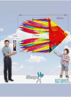 SHAPE UP Single line beach kite for kids & adults, kites for beginner with 1.6 meter strong kite string with winder handle, easy-to-fly lightweight sport & outdoor toys great for all ages - fire bird  - Image 4