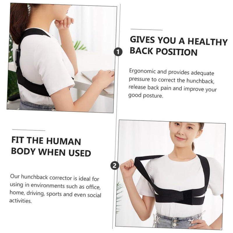 Smart Electronic Posture Corrector Belt For Adults Adjustable Vibration Hunchback Back Brace With Shoulder Support Black - Image 4