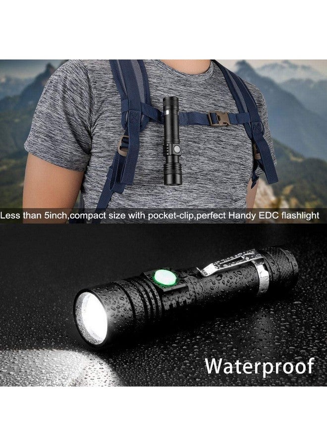 Hoxida LED Tactical Flashlight Rechargeable, IPX6 Waterproof Flashlight, 2000lm, Super Bright LED, Zoomable, Pocket-Size Small LED Flashlight for Hiking, Camping, Emergency - Image 3