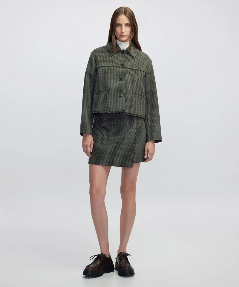 ابيكول Houndstooth Mini Skirt