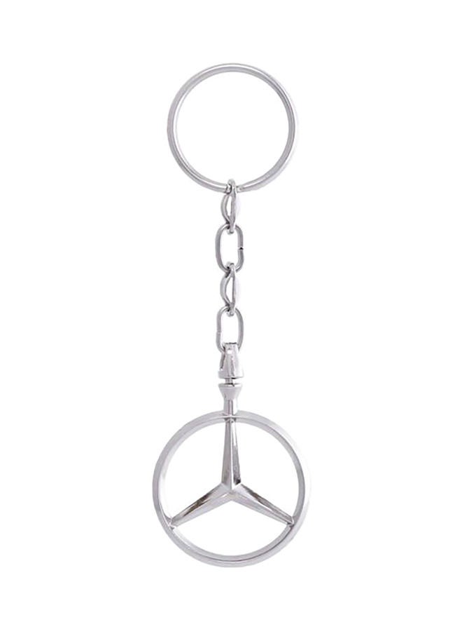 NIBEMINENT Zinc Alloy Metal Mercedes Emblem Keychain - Silver