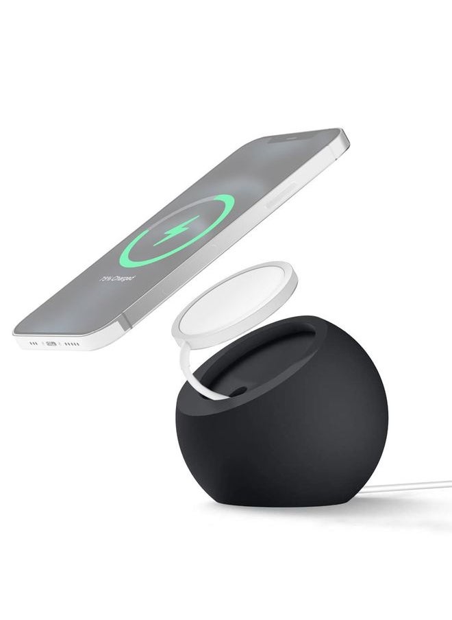 Beauenty - Silicone Pellet Magsafe Magnetic Charger Holder for iPhone 12 Series(Black) - Image 1