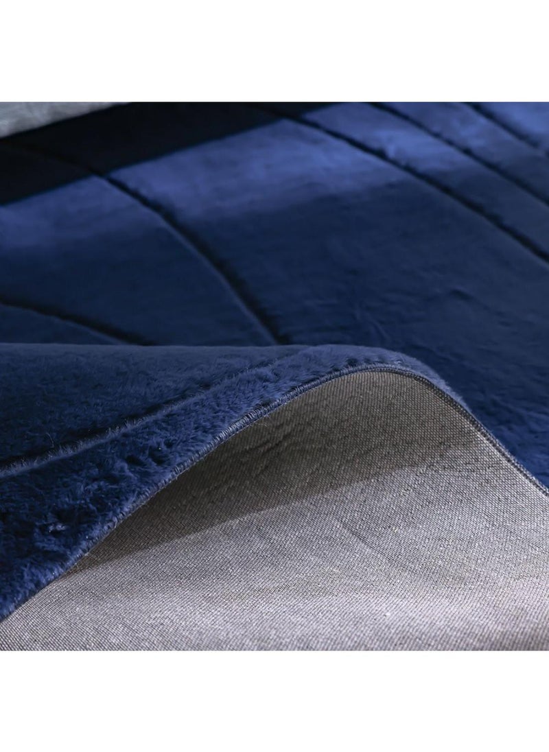 DANUBE HOME Textra Soft Fur Design Rug  Polyester Area Rug Floor Covering L300xW200cm-Blue  - Image 2