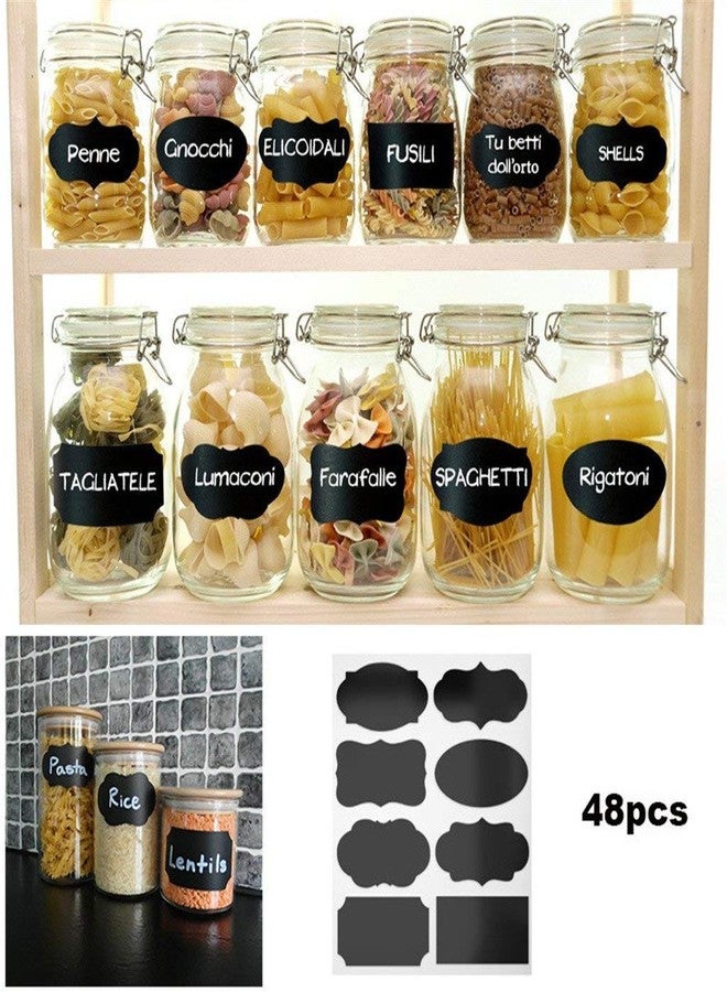 Fusion Graphix 80 Pieces Fancy Chalkboard Blackboard Chalk Board Stickers Decals Craft Kitchen Jar Labels Bottle Stickers 5cmx3.5cm J-001 - Image 2