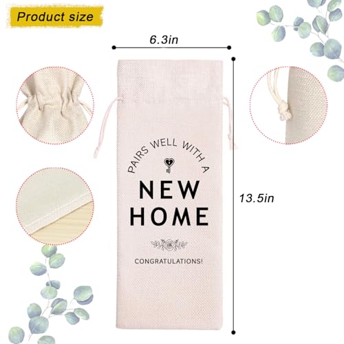 Maydvdv House Warming Gifts New Home GiftsHouse Homeowner GiftRealtor Gift to ClientsSweet Home CongratsHousewarming Party DecorationsWine Gift Bags for Women Men Friends Homeowner BeigeNew Home - Image 3