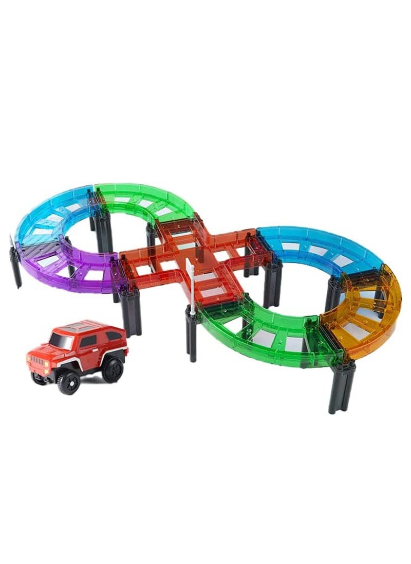 26 Pcs Magnetic  toy car race track STEM Toys for Boys and Girls Learning by Playing Games for Toddler Kids Toys Construction Playboards Toys Inspirational, Educational, Conventional  - Image 1