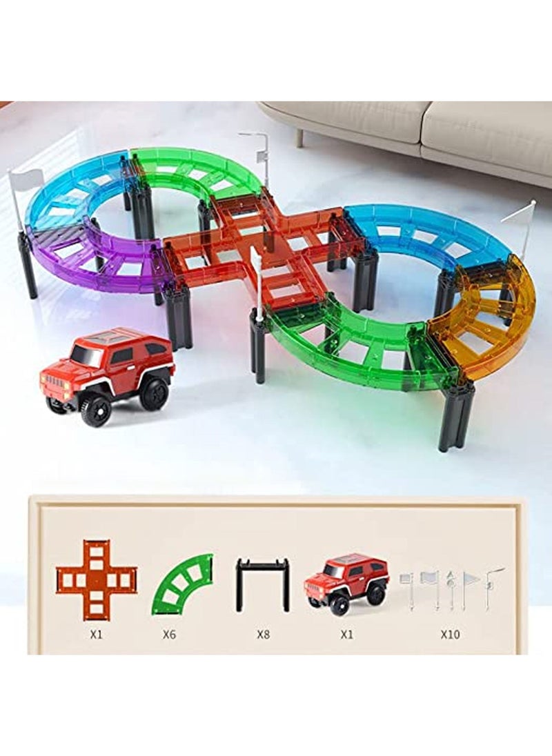 26 Pcs Magnetic  toy car race track STEM Toys for Boys and Girls Learning by Playing Games for Toddler Kids Toys Construction Playboards Toys Inspirational, Educational, Conventional  - Image 2
