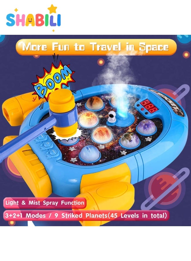 شبيلي لعبة خبط الكواكب الفضائية بإضاءة ورذاذ موسيقي – ‎6 أوضاع، ‎9 كواكب مضيئة، ‎45 مستوى، ‎2 مطرقة مطاطية – لعبة تعليمية للأطفال من ‎2 إلى ‎4 سنوات – تحتاج إلى ‎4 بطاريات AA - Image 4