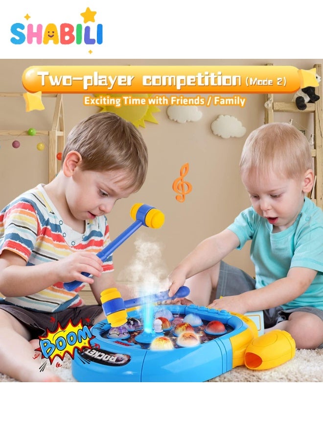 شبيلي لعبة خبط الكواكب الفضائية بإضاءة ورذاذ موسيقي – ‎6 أوضاع، ‎9 كواكب مضيئة، ‎45 مستوى، ‎2 مطرقة مطاطية – لعبة تعليمية للأطفال من ‎2 إلى ‎4 سنوات – تحتاج إلى ‎4 بطاريات AA - Image 2