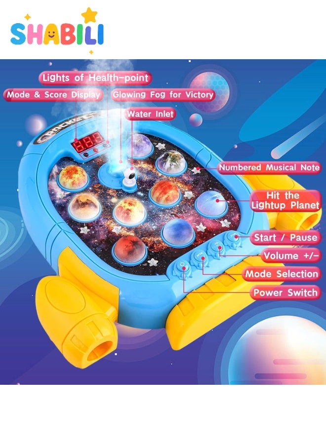 شبيلي لعبة خبط الكواكب الفضائية بإضاءة ورذاذ موسيقي – ‎6 أوضاع، ‎9 كواكب مضيئة، ‎45 مستوى، ‎2 مطرقة مطاطية – لعبة تعليمية للأطفال من ‎2 إلى ‎4 سنوات – تحتاج إلى ‎4 بطاريات AA - Image 3