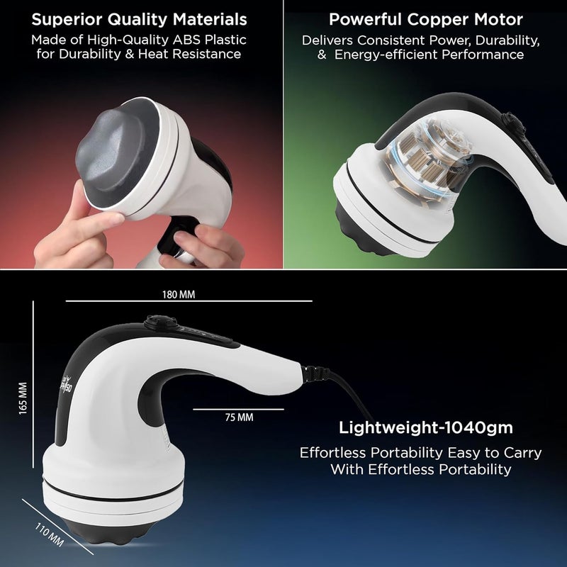 Dr Physio مدلك كهربائي كامل الجسم من الولايات المتحدة لتخفيف آلام الظهر والساق والقدم، أبيض - Image 5