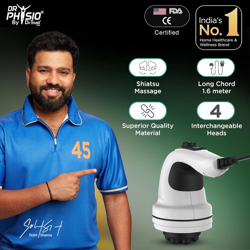 Dr Physio مدلك كهربائي كامل الجسم من الولايات المتحدة لتخفيف آلام الظهر والساق والقدم، أبيض - Image 2