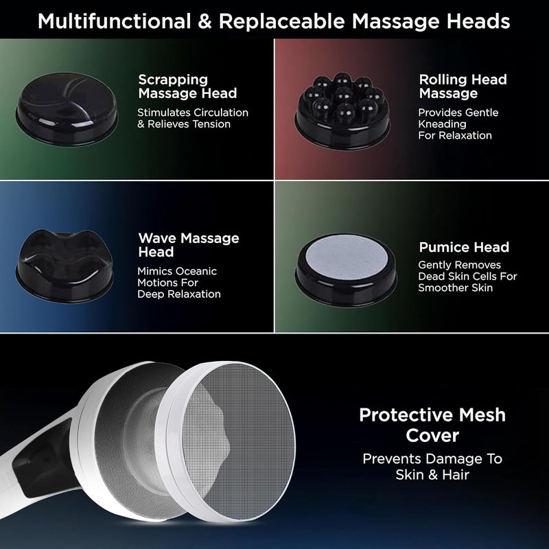 Dr Physio مدلك كهربائي كامل الجسم من الولايات المتحدة لتخفيف آلام الظهر والساق والقدم، أبيض - Image 4