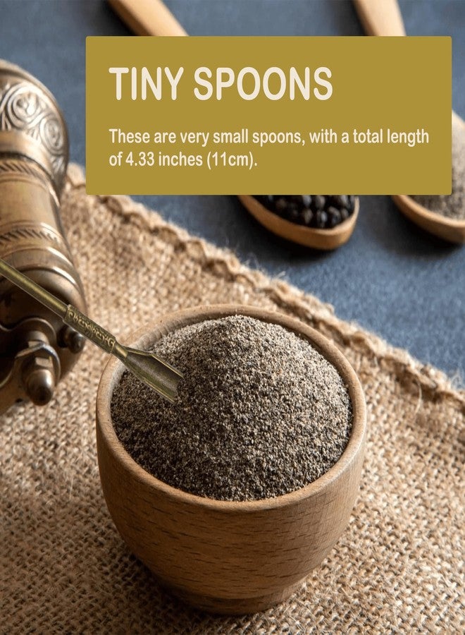 Demearly 4.3" Small Spoons Metal Mini Shovel Medicine Spoon Tiny Spices Powder for Home Kitchen Scoop (Bronze, 6 Pcs) - Image 5