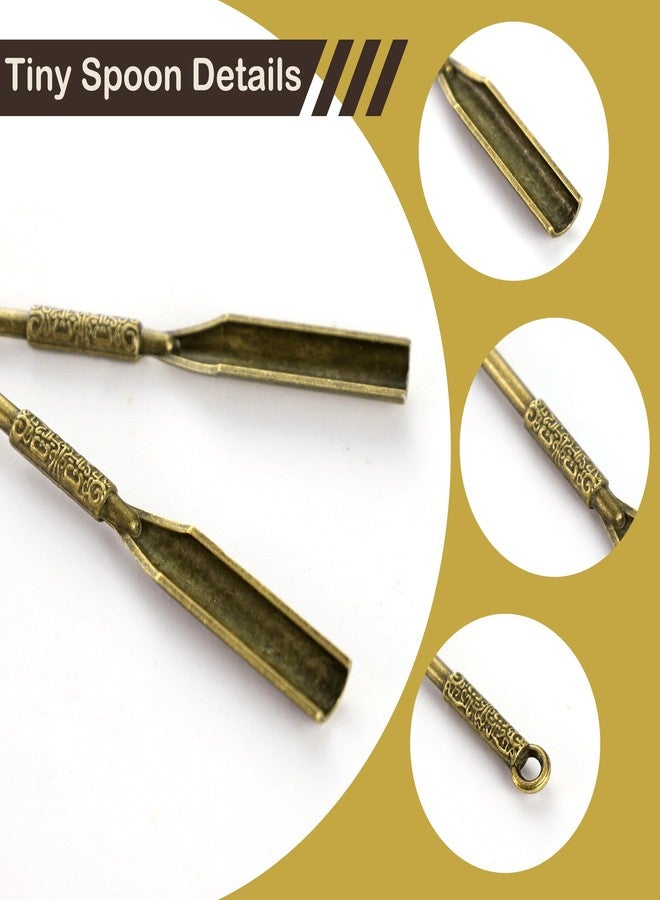 Demearly 4.3" Small Spoons Metal Mini Shovel Medicine Spoon Tiny Spices Powder for Home Kitchen Scoop (Bronze, 6 Pcs) - Image 3