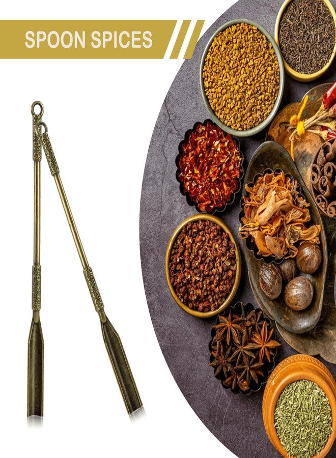 Demearly 4.3" Small Spoons Metal Mini Shovel Medicine Spoon Tiny Spices Powder for Home Kitchen Scoop (Bronze, 6 Pcs) - Image 4