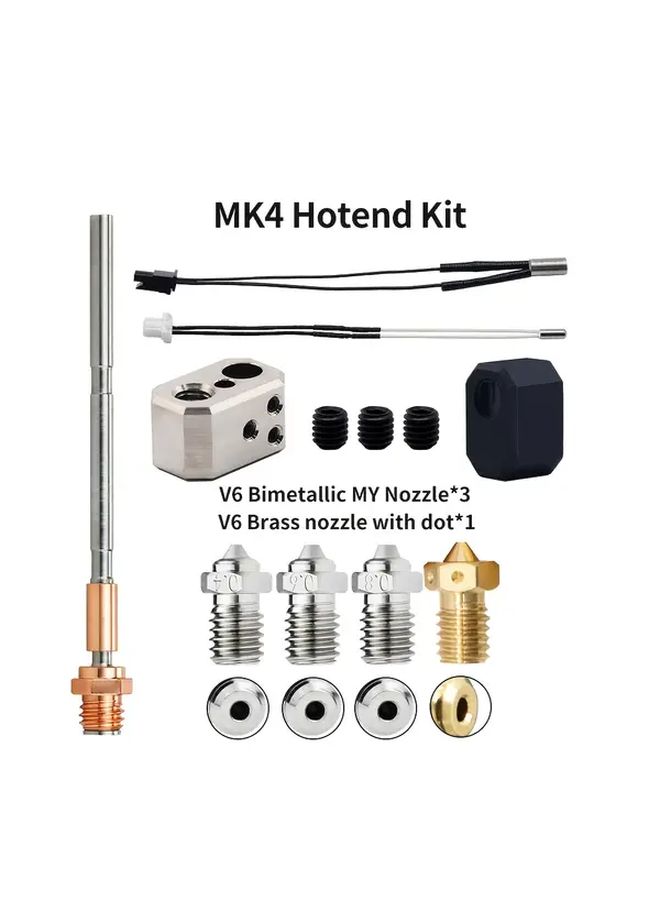 Upgraded Hotend Kit for Prusa I3 MK4 Only Thermistor 24V 40W Heating Block Dual Metal Nozzles DIY 3D Printer Parts - Image 1