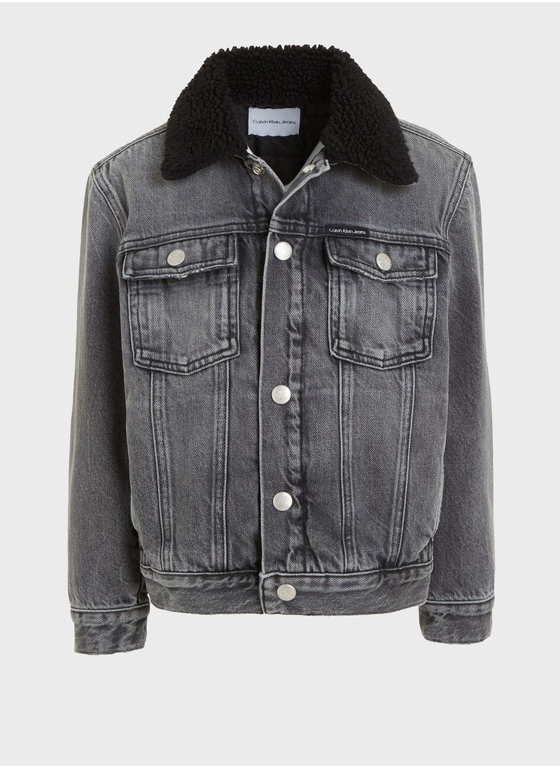 Calvin Klein Jeans - Kids Collared Denim Jacket - Image 1