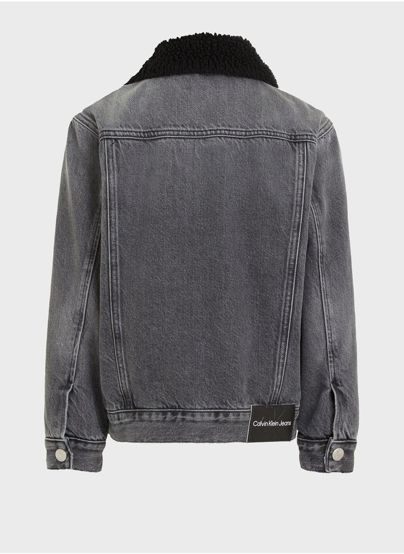 Calvin Klein Jeans - Kids Collared Denim Jacket - Image 1