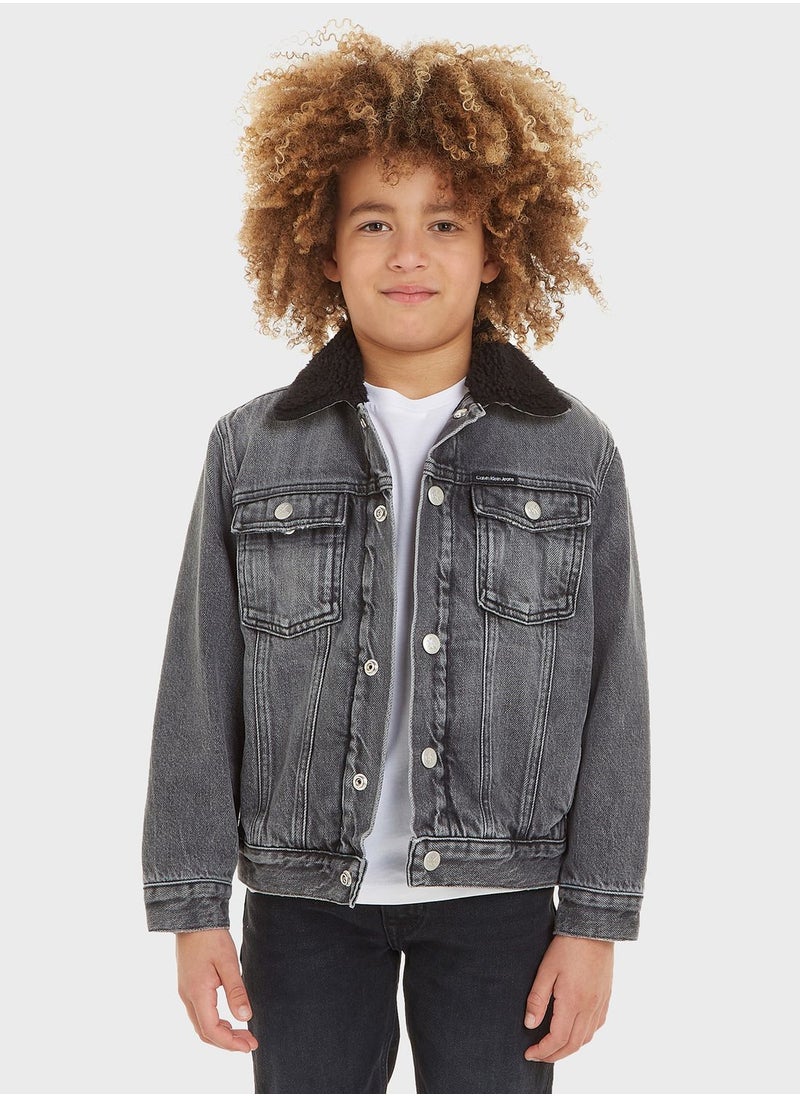 Calvin Klein Jeans - Kids Collared Denim Jacket - Image 1