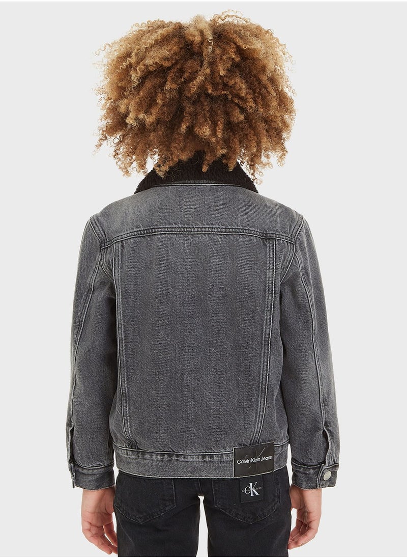 Calvin Klein Jeans - Kids Collared Denim Jacket - Image 1